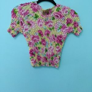 Vintage Milono 90s Crinkle Popcorn Top OS